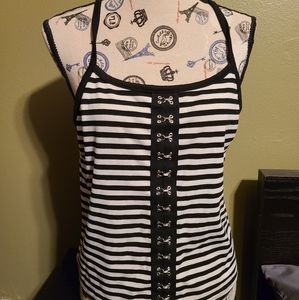 Black and White striped tank top